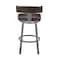 Armen Living Cohen 30" Bar Height Swivel Bar Stool in Java Silver Finish and Chocolate Faux Leather 721535761951 - alternate 4